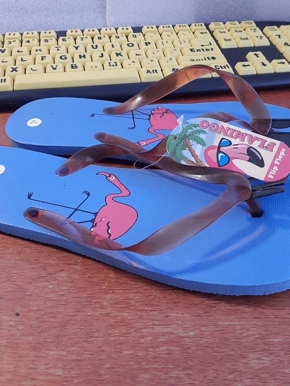 NEW TAG ! Flamingo Flip Flops Blue Size L
